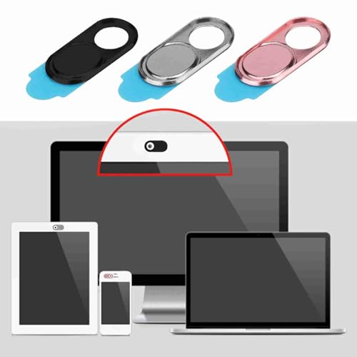 Kameraschutz Metall -Objektiv Cap Webcam Cover 3PCS Ideales Tool für Smartphone und Tablets (Silber schwarz rosa gemischte Farbe) von Keenso