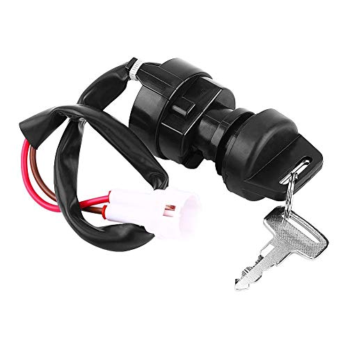 Keenso ATV Zündschloss, 2 Polig Zündschlüsselschalter Motorrad Schwarz Zündschalter mit 2 Schlüssel für YFM 350 Bruin 660R 700R 350X Warrior von Keenso