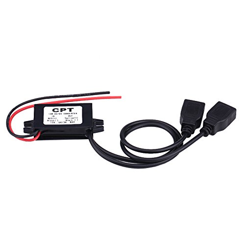 Keenso Auto GPS USB-Ladegerät Adapter, 3A DC 12V bis DC 5V Dual USB GPS Handy Fahrrekorder Ladegerät Adapter-Konverter-Modul für Auto, Motorrad von Keenso