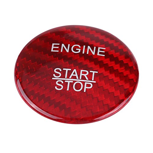 Keenso Auto Startknopf Aufkleber, Auto Motor Startknopf Kohlefaser Dekorative Aufkleber für A B C GLC GLA CLA ML GL-Klasse W176 W246 W205 X253 X156 C117(Rot) von Keenso