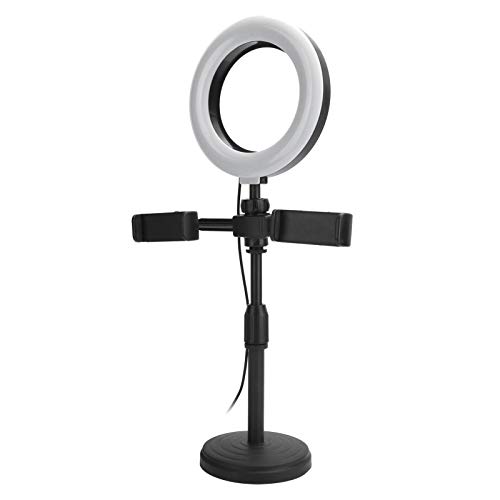 Keenso Desktop-Telefonständer mit Ringlicht für Hände- Filmbeobachtung, 9 Helligkeitsstufen, 6-Zoll-LED-Fülllicht, Metall+Kunststoff Keenso Desktop-Telefonständer mit Ringlicht für Hände- Filmbeobachtung, 9 Helligkeitsstufen, 6-Zoll-LED-Fülllicht, Metall+Kunststoff von Keenso