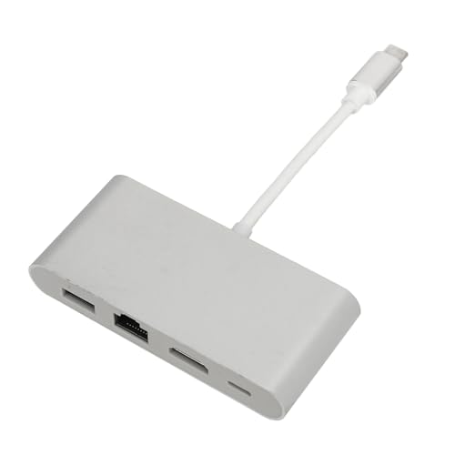 Keenso Hub, 4-in-1-Multi-Port-Adapter-Splitter mit Typ-C-USB-3.0-Gigabit-LAN ​​für Telefon-Computer, HD-Multimedia-Schnittstelle von Keenso