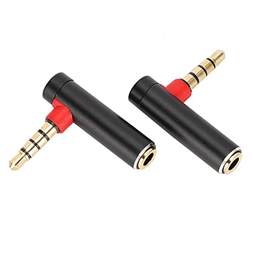 Keenso Kompakt 3,5 Mm Männlich Bis Weiblicher Adapterstecker, für Desktops -Smartphones, Aluminiumlegierung/Gold, 2pcs -Stecker (#1) von Keenso