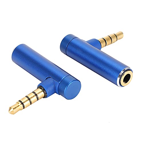 Keenso Kompakt 3,5 Mm Männlich Bis Weiblicher Adapterstecker, für Desktops -Smartphones, Aluminiumlegierung/Gold, 2pcs -Stecker (#3) von Keenso
