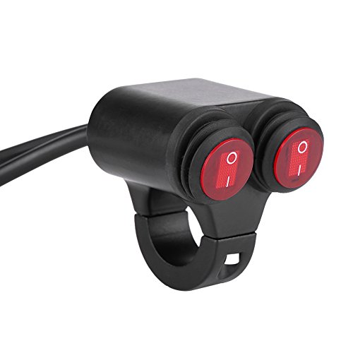 Keenso Motorrad Lenkerschalter, Universal 12V Motorrad 7/8 Zoll Lenker Scheinwerferschalter Doppelsteuerung Nebelscheinwerfer Schalter + Hupenschalter(Type C) Scheinwerfer/Hauptscheinwerfer von Keenso