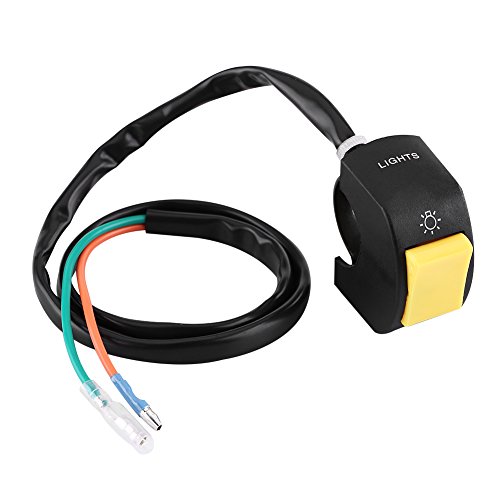 Keenso Motorrad Lenkerschalter Universal 7 / 8inch Mount LED Scheinwerfer Ein/Aus Schalter mit Knopf(Gelb) von Keenso