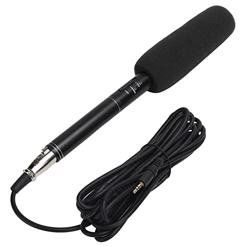 Keenso Tragbares Hochsensitivitäts-Interview-Mikrofon für Professionelle Mixer und Verstärker Lang und Kurze Entfernungsaufnahme Mikrofon (Schwarz 28cm) von Keenso