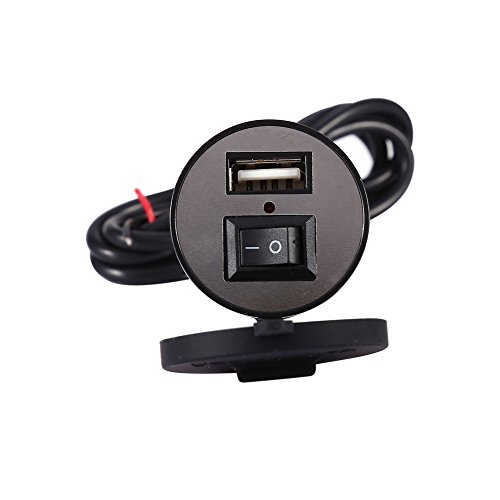Keenso USB-Steckdose für Handy, elektrisches Ladegerät mit Schalter für Motorrad, Fahrzeug, Netzadapter, wasserdicht, 12 V bis 5 V, 1,5 A Keenso USB-Steckdose für Handy, elektrisches Ladegerät mit Schalter für Motorrad, Fahrzeug, Netzadapter, wasserdicht, 12 V bis 5 V, 1,5 A von Keenso