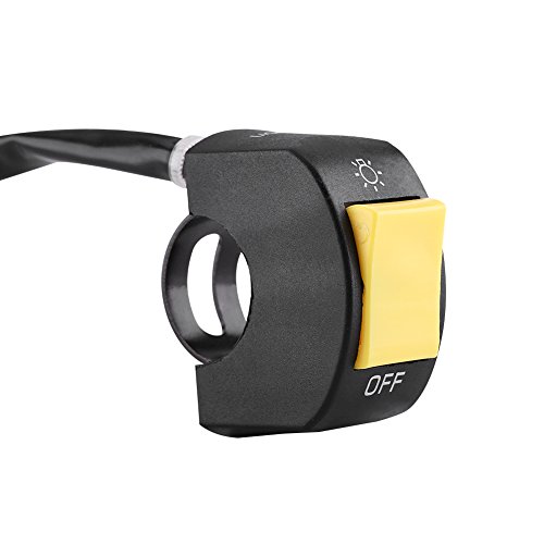 Keenso Universal 7/8 Zoll LED Scheinwerfer EIN/Aus-Schalter mit Motorrad Lenker (Gelb) von Keenso