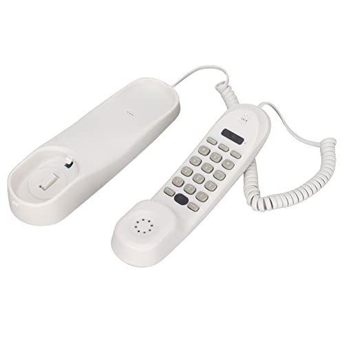 Kompaktes Wand -hergestelltes Festes Telefon mit Dumme Funktion für Hotel, ABS Material Weiß Kompaktes Wand -hergestelltes Festes Telefon mit Dumme Funktion für Hotel, ABS Material Weiß von Keenso