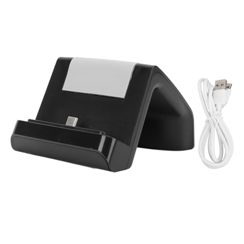 Ladegerät-Dock, Ladegerät-Dock für Switch Lite, LED-Kontrollleuchte, Spielekonsolen-Halter, Lichtleiste, Wechsel-Dock-Ständer (Black) von Keenso