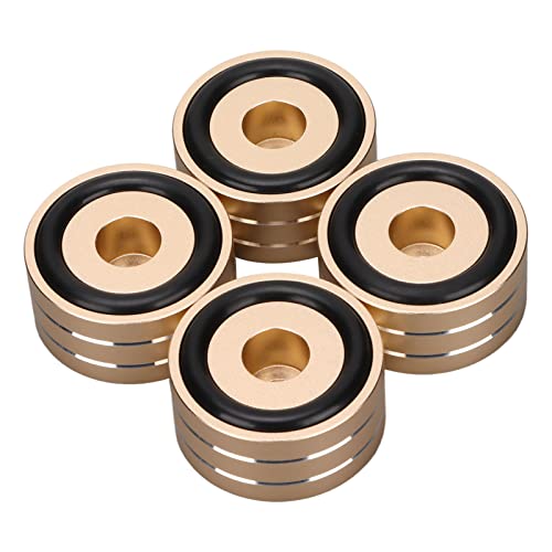 Lautsprecher Spikes Basis -Matten -Set 4, Aluminiumlegierung 40x20mm Lautsprecher Isolation Spike Stand Foot für eine Verbesserte Klangqualität und Bassantwort, Einfache Installation (Gold) von Keenso