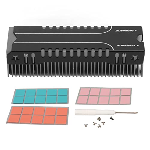M.2 SSD Heatroink, M.2 SSD -Kühler 38 Kühlflossen Multi -Kanal -Basis Mg Aluminiumlegierung SSD Wärme mit Thermalpad für PC -Büro von Keenso