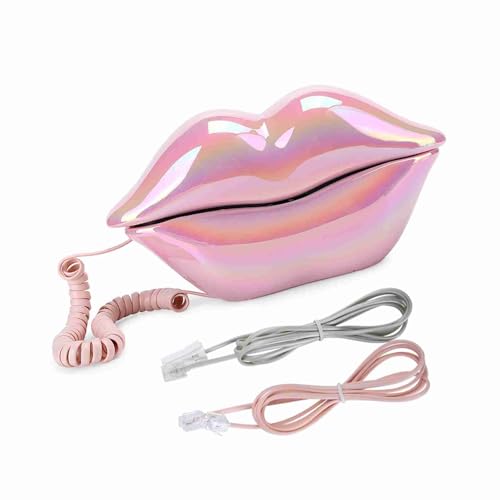 Mode Lippentelefon Robustes ABS -Material für eine Schöne Wohnkultur, die Rosa Elektroplieren von Keenso