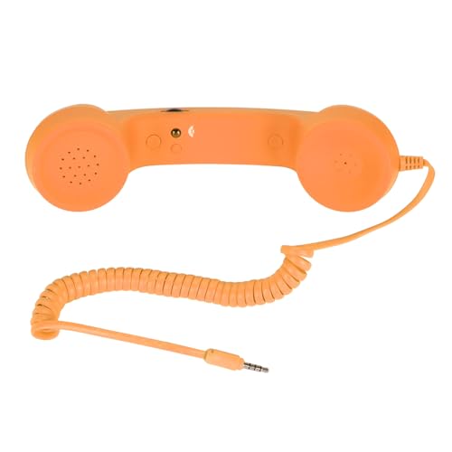 Retro -Handy -Mobilteil, Handy -Mobilteil USB C Strahlungsnachweis Vintage -Festnetzhelfer Handys mit 3,5 Mm Buchse für Smartphones (ORANGE) von Keenso
