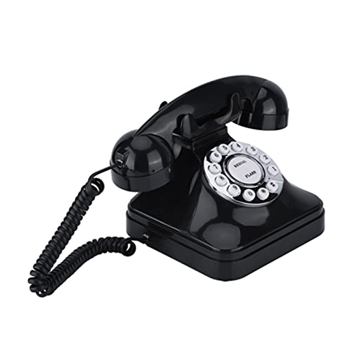 Retro Vintage Black Home Telefon, Traditioneller Glockenring, Skid -Proof -Sockel für den Einfachen Betrieb von Keenso