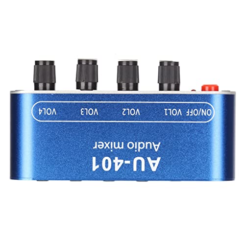 Stereo -Mixer 4 in 1 Out Volumeneinstellungsschallauswahlverstärker für PC -Laptop Kopfhörer, Aluminiumlegierungblau, für DIY Kopfhörerverstärker von Keenso