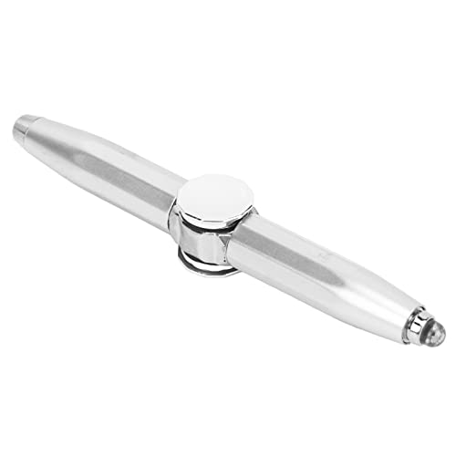 VGEBY Spinning Pen, Stress Abbauen Praktisches Fidget Pen Schreibwerkzeug Reguliert die Stimmung mit LED-Licht Zur Beleuchtung Zum Schreiben (Silber) von Keenso