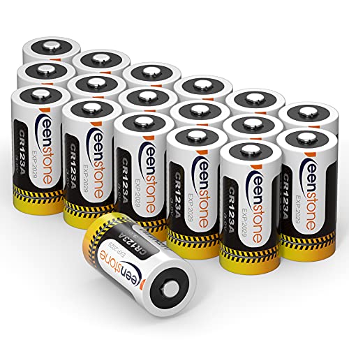 Keenstone CR123A 3V Lithium, 1600 mAh 18 Stück Batterie CR123A für Taschenlampe, Digitalkamera, Camcorder, Spielzeug, Taschenlampe 【Nicht für Arlo】 von Keenstone