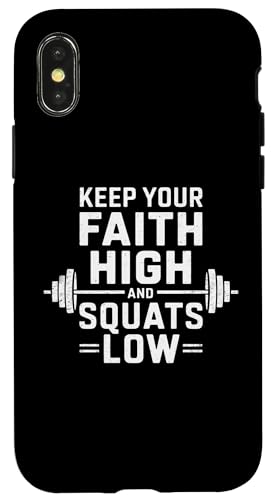 Halte deinen Glauben hoch und hockt tief Christian Gym Jesus Hülle für iPhone X/XS Halte deinen Glauben hoch und hockt tief Christian Gym Jesus Hülle für iPhone X/XS von Keep Your Faith High And Squats Low Christian Gym