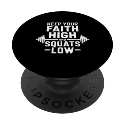 Halte deinen Glauben hoch und hockt tief Christian Gym Jesus PopSockets Klebender PopGrip von Keep Your Faith High And Squats Low Christian Gym