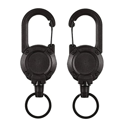 2PCS Outdoor Automatic Retractable Wire Rope Luya Anti-theft Tactical Keychain, einziehbarer Schlüsselanhänger, Heavy Duty Retractable Schlüsselrolle, Einziehbarer Ausweishalter mit Schlüsselring von Keeplus