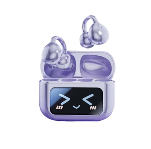 2025 Neuheit - Bluetooth-Ohrclip-Kopfhörer mit Touchscreen, Open Ear Kopfhörer 5.4 Bluetooth Kopfhörer, Leicht und Bequem Clip On Kopfhörer,Wasserdicht Kopfhörer Kabellos Bluetooth Für Sport (Lila) von Keeplus