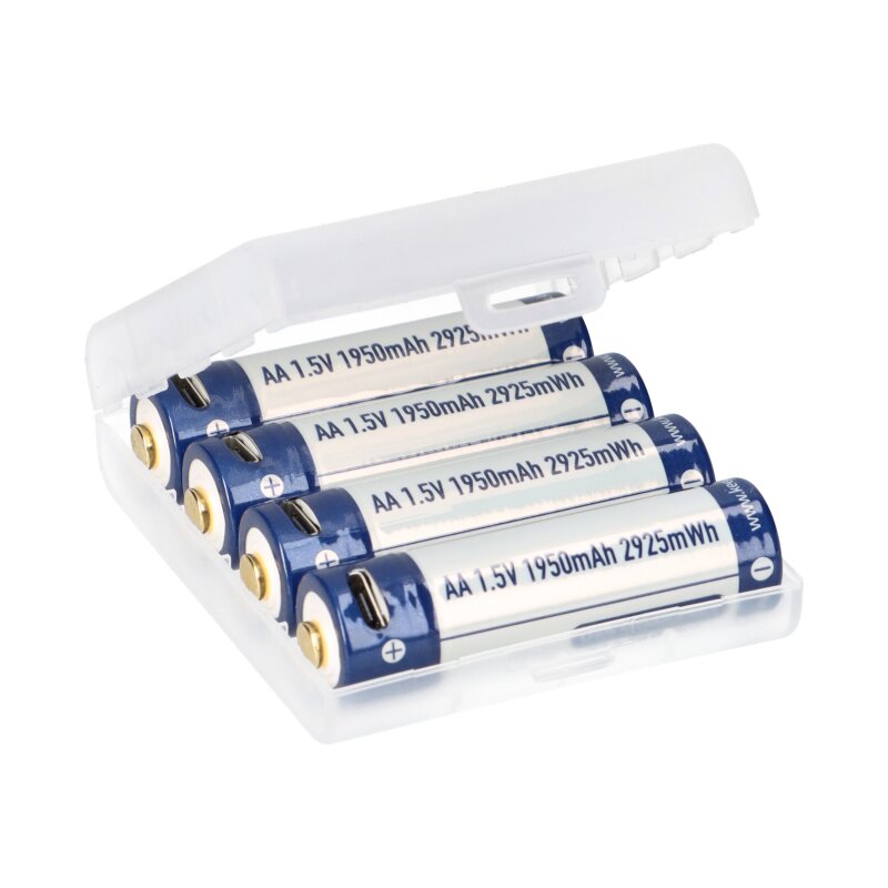 4x Keeppower AA 1950mAh protected 1.5A USB Li-Ion 1,5V von Keeppower