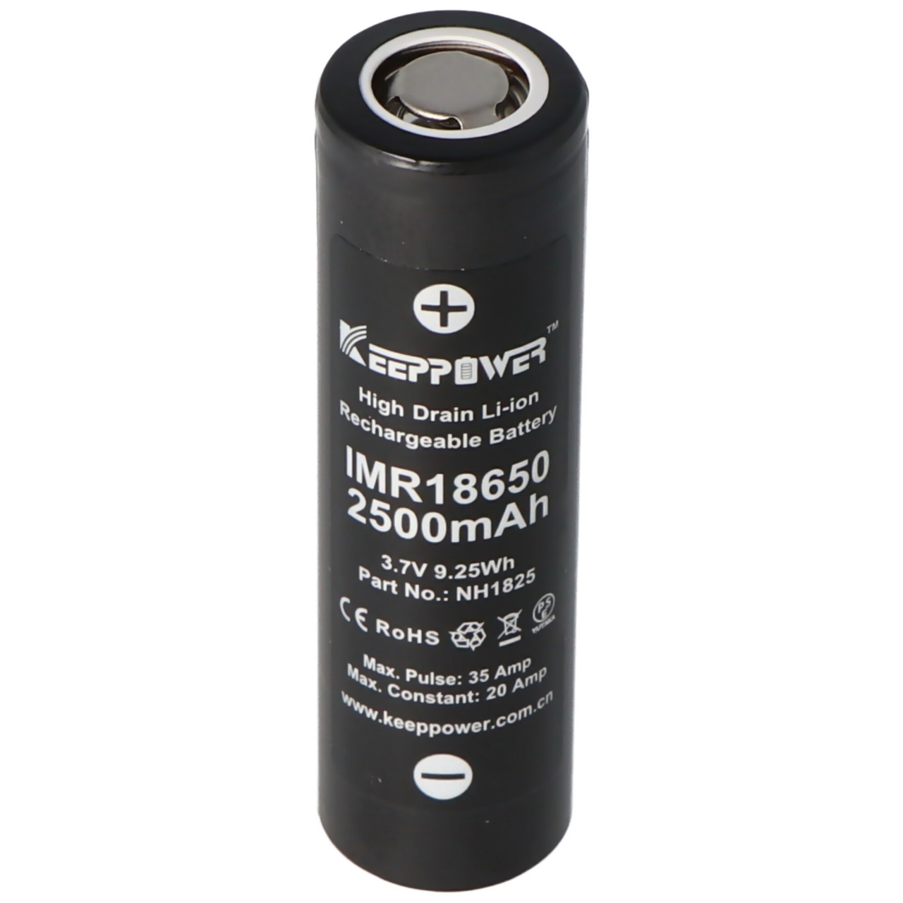 KeepPower IMR18650 - 2500mAh 3,6V - 3,7V Hochstromzelle Li-Ion-Akku KeepPower IMR18650 - 2500mAh 3,6V - 3,7V Hochstromzelle Li-Ion-Akku von Keeppower