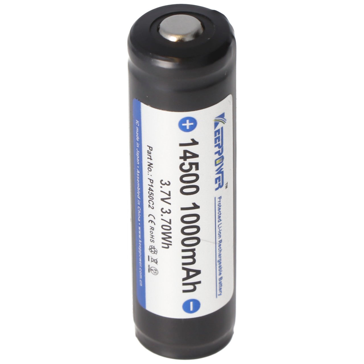 Keeppower 14500 1000mAh, 3,7V Li-Ion-Akku Abmessungen 52x14,3mm geschützt, mit UL Zulassung Keeppower 14500 1000mAh, 3,7V Li-Ion-Akku Abmessungen 52x14,3mm geschützt, mit UL Zulassung von Keeppower