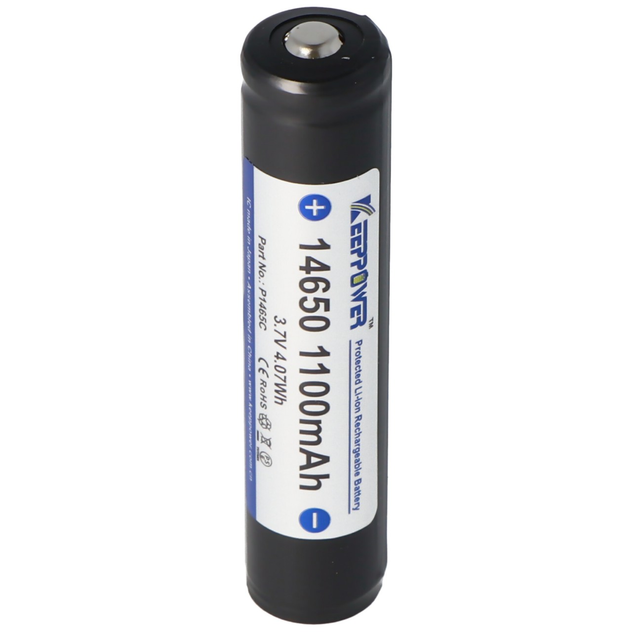 Keeppower 14650 1100mAh, 3,6V - 3,7V Li-Ion-Akku PCB geschützt, Abmessungen 67,45x14,15 Keeppower 14650 1100mAh, 3,6V - 3,7V Li-Ion-Akku PCB geschützt, Abmessungen 67,45x14,15 von Keeppower