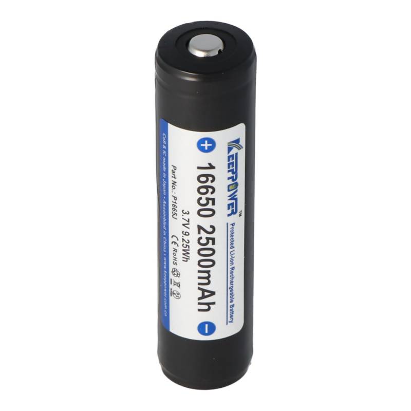 Keeppower 16650 bzw. 17650 min. 1980mAh, max. 2500mAh 68,05x16,68mm 3,6V - 3,7V Li-Ion-Akku geschützt Pluspol erhöht UR16650ZTA von Keeppower