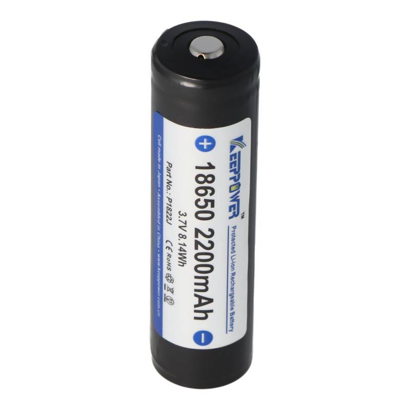 Keeppower 18650 - 2200mAh, 3,7V Li-Ion-Akku geschützt 68,9x18,5mm von Keeppower