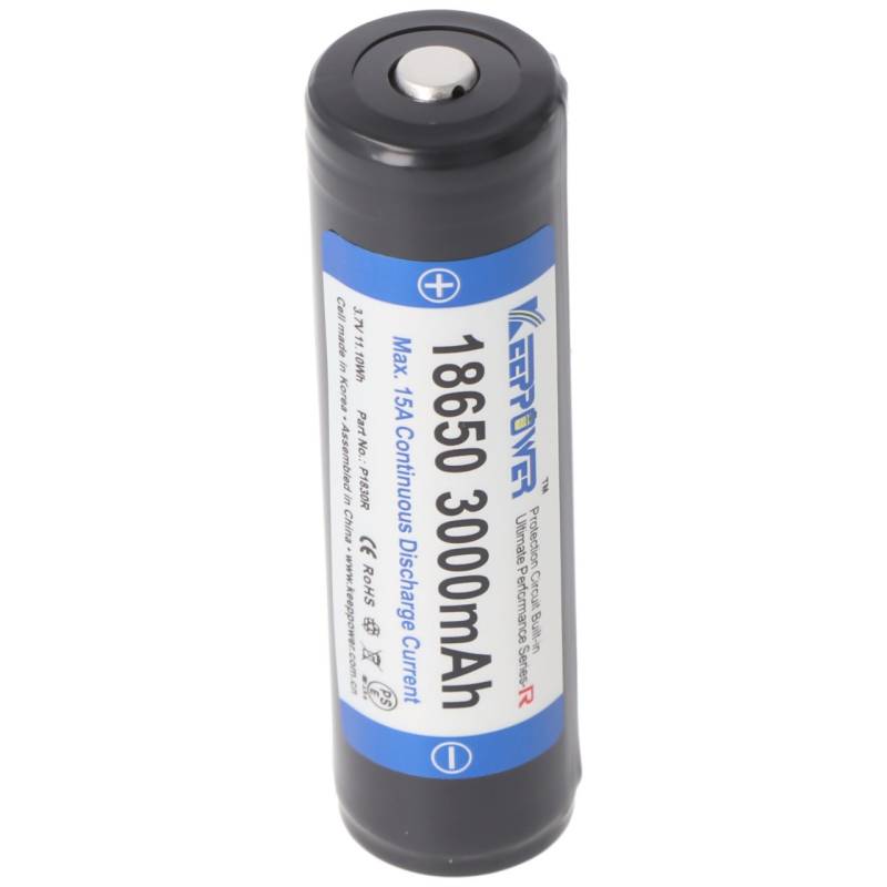 Keeppower 18650 3000mAh 3,6V - 3,7V 69x18,85mm Li-Ion-Akku PCB geschützt von Keeppower