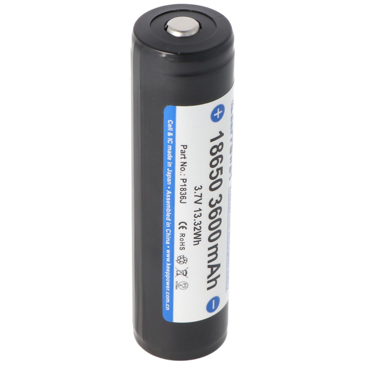 Keeppower 18650 Li-Ion Akku mit 3600mAh 3,7 Volt mit Schutzelektronik 69,12x18,65x18,65mm Keeppower 18650 Li-Ion Akku mit 3600mAh 3,7 Volt mit Schutzelektronik 69,12x18,65x18,65mm von Keeppower