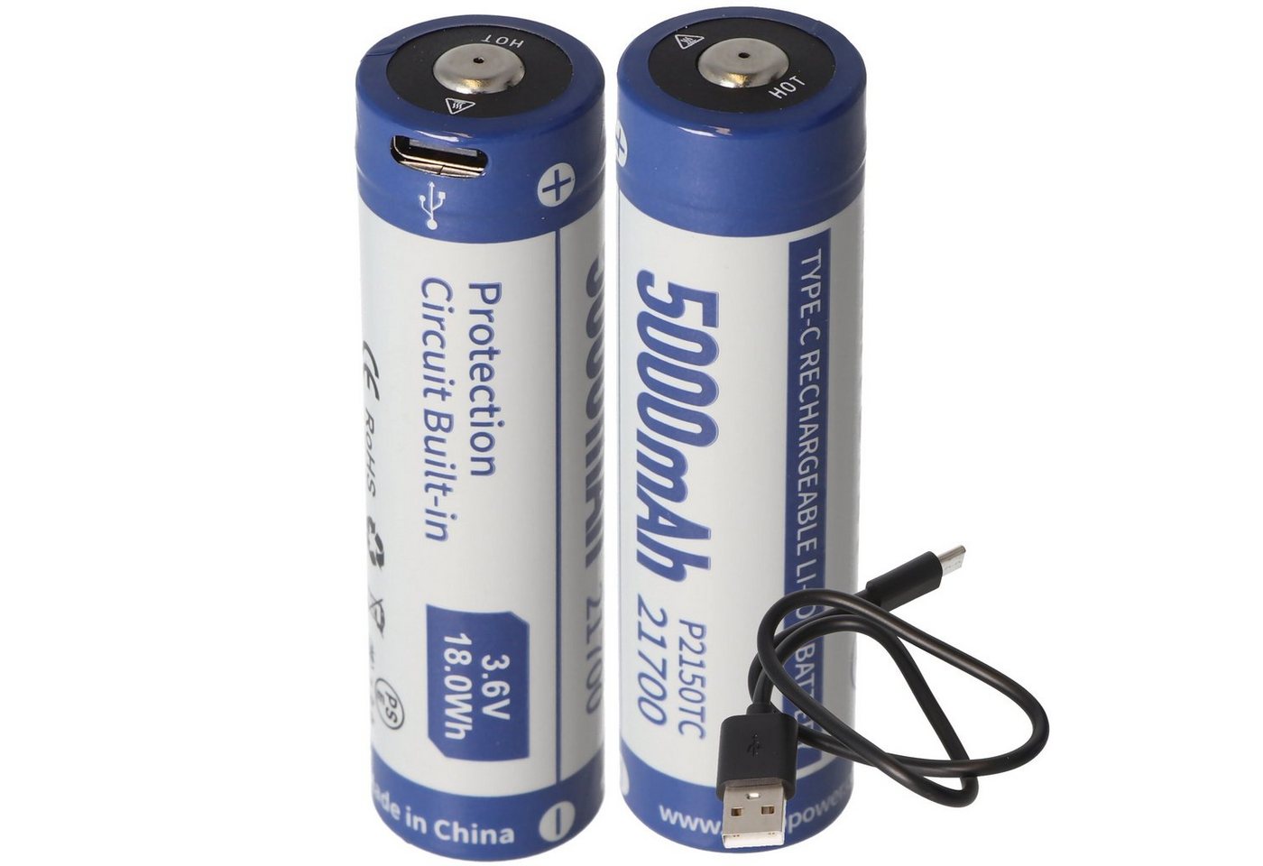 Keeppower 2 Stück 21700 Li-ion Akku 5000mAh 3,7V - 3,6V 76,2x21,4mm mit PCB Sch Akku Keeppower 2 Stück 21700 Li-ion Akku 5000mAh 3,7V - 3,6V 76,2x21,4mm mit PCB Sch Akku von Keeppower