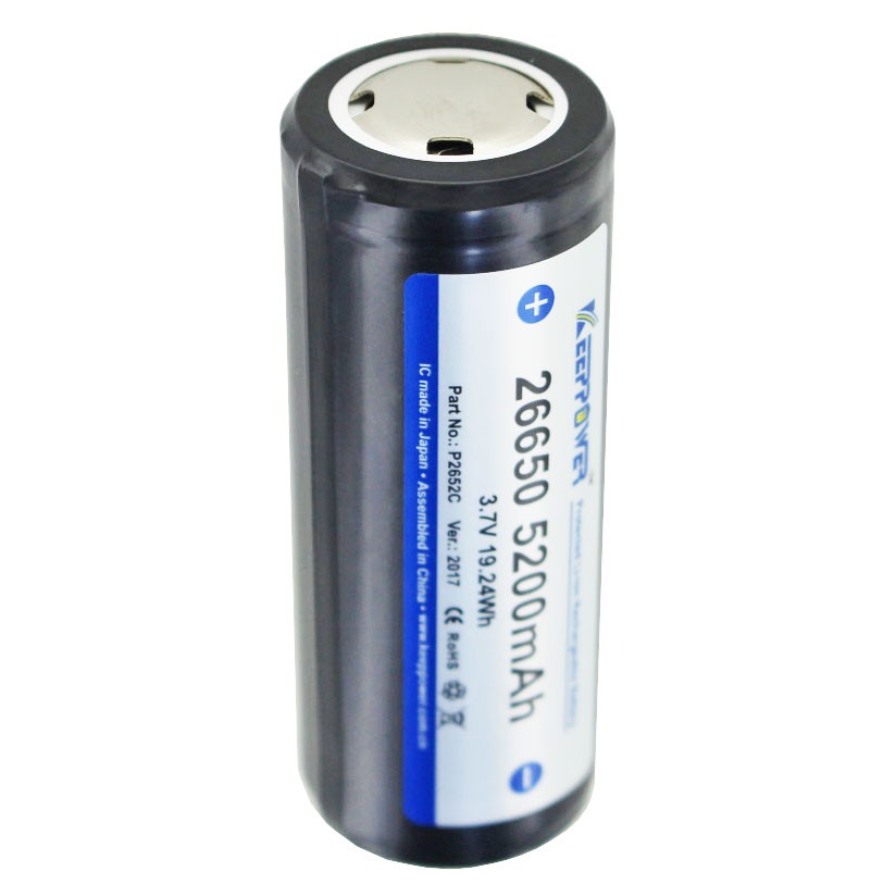 Keeppower 26650 5200mAh 3,6V bis 3,7V Li-Ion Akku PCB geschützt 69,5x26,8mm Keeppower 26650 5200mAh 3,6V bis 3,7V Li-Ion Akku PCB geschützt 69,5x26,8mm von Keeppower