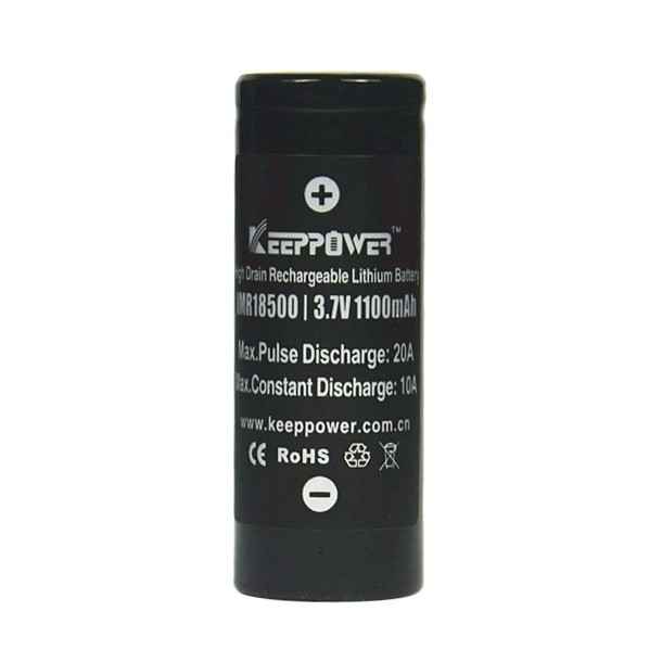 Keeppower IMR18500 - 1100mAh, 3,7V (10A) Li-Ion-Akku von Keeppower
