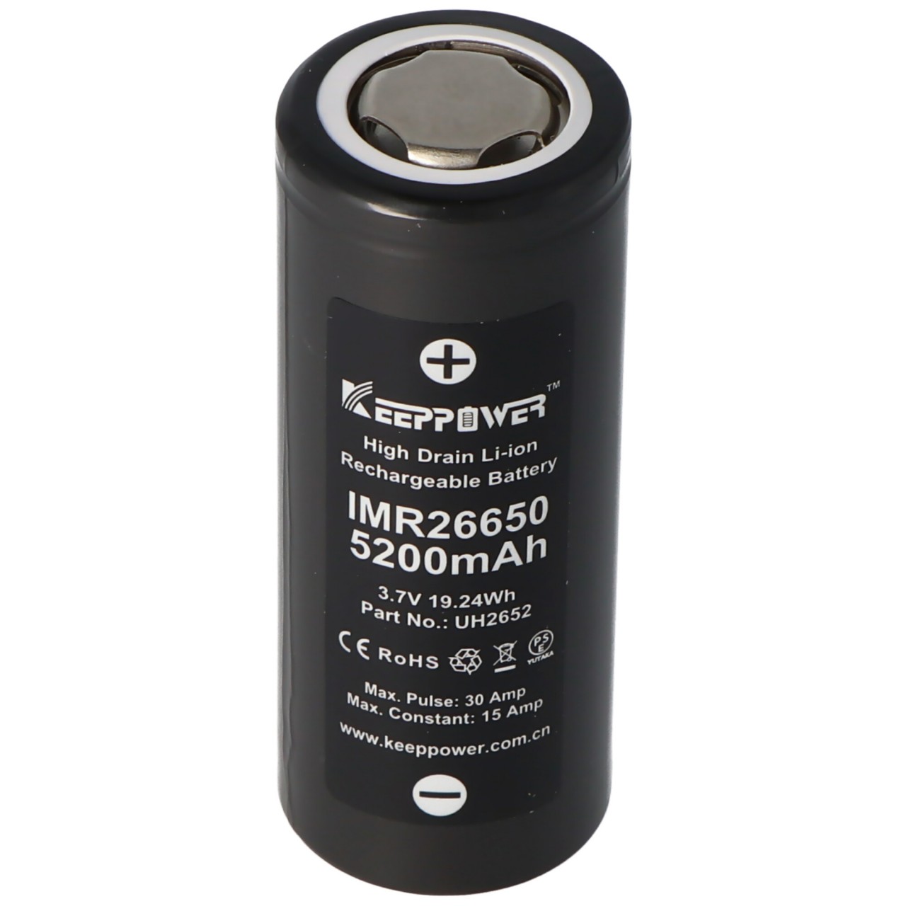 Keeppower IMR26650 5200mAh, 15A, 3,6V - 3,7V Li-Ion-Akku, 67,2 x 26,5mm Keeppower IMR26650 5200mAh, 15A, 3,6V - 3,7V Li-Ion-Akku, 67,2 x 26,5mm von Keeppower
