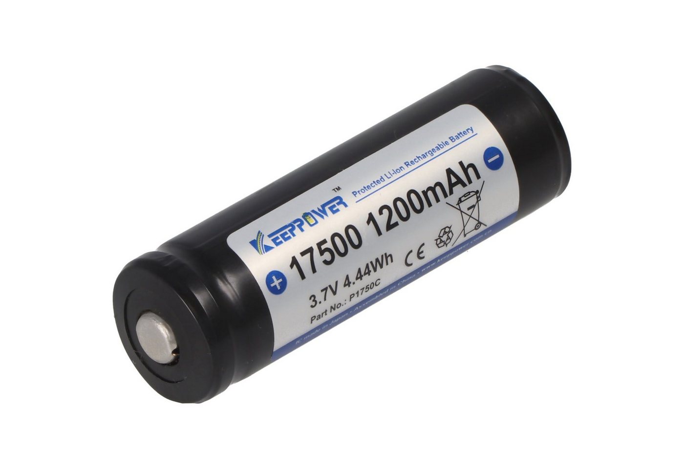 Keeppower Keeppower 17500 Akku mit 1200mAh, 3,6V - 3,7V Li-Ion-Akku geschützt Akku von Keeppower