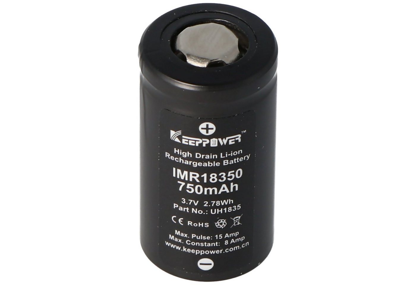 Keeppower Keeppower IMR18350 - 750mAh, 3,7V (8A) Li-Ion-Akku Akku 750 mAh (3,7 V) von Keeppower