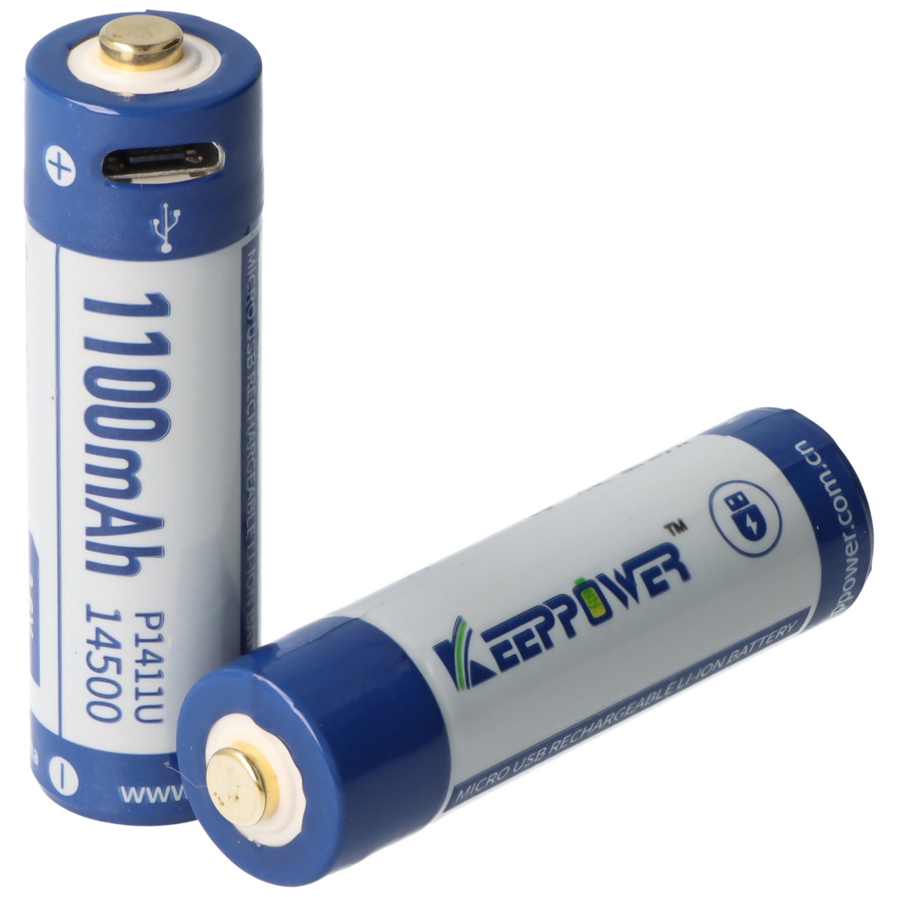 Keeppower Li-ion Akku 14500 mit 1100mAh 3,7V, 50,3x14,2mm, mit USB Lademöglichkeit Keeppower Li-ion Akku 14500 mit 1100mAh 3,7V, 50,3x14,2mm, mit USB Lademöglichkeit von Keeppower