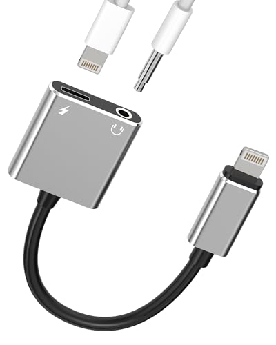 3.5mm Kopfhörer auf Lightning Klinke(2in1) Schnellladegerät Aux Adapter Fast Charger Splitter Apple MFI Ladekabel Netzteil Audio Ladestecker Zubehör für iPhone 14 13 12 11 Pro Max 6 8 7 Plus X 3.5+L von Kefiany