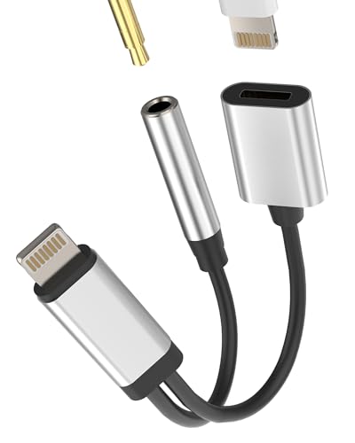 3.5mm Kopfhörer auf Lightning Ladekabel Klinke Adapter(2in1) Schnellladegerät Aux Splitter Apple MFI Fast Charger Netzteil Audio Ladestecker Zubehör für iPhone 14 13 12 11 Pro Max 6 8 7 Plus X 3.5+L von Kefiany