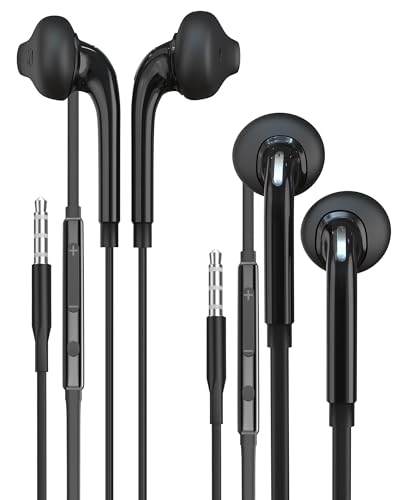 3.5mm in Ear Kopfhörer mit Mikrofon Kabel Headphones(2pack) Phone Ohrhörer Kabelgebunden Klinke Earbuds Handy Wired Earphones Kompatibel für Samsung Galaxy A52 Pixel Tablet PC Gaming S6-ej von Kefiany