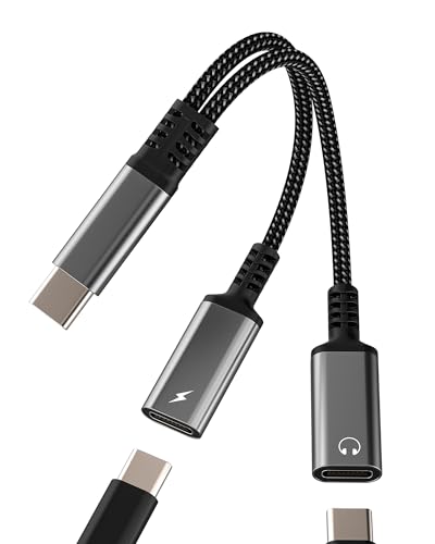 Adapter Kopfhörer USB C Laden Aux Kabel für Apple iPhone15 für iPad (2in1) Dual Typ C Jack Audio Splitter Kompatibel für Samsung Kopfhörer Adapter Headphone Splitter Buchse Zubehör tp-DZBZB von Kefiany
