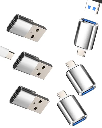 Adapter Typ C Buchse auf USB Male (6 Pack) USB C Stecker auf USB-A OTG 3.0 Female Adapter Ladegerät für Apple iPhone 16 MacBook für iPad Kompatibel mit Samsung Daten Konverter PC Maus Stecker von Kefiany