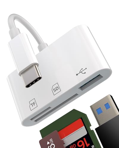 Adapter USB C Auf USB 3.0 Micro SD Kartenleser(3in1)kartenlesegerät OTG Type C Stecker Speicherkarte Steckdose Zubehör Hub Kompatibel für Samsung Apple iPhone 15 Pro Max Plus iPad 10、Air4/5、Mini6、12.9 von Kefiany