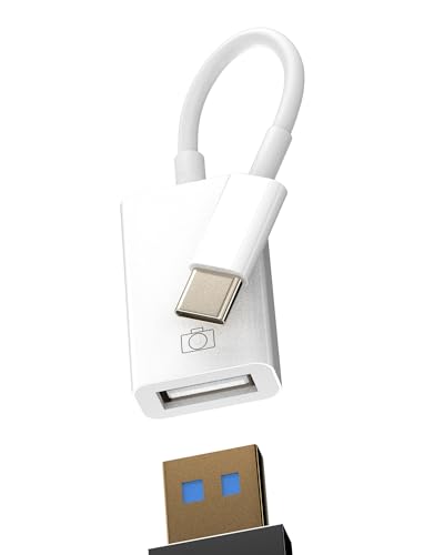 Adapter USB C auf USB OTG Anschluss für iPhone 16 15 Pro MacBook für iPad, kompatibel mit Samsung Galaxy Typ C Datenkabel, externer USB-Stick, Auto-Stecker, Thunderbolt Tablet, Konverter von Kefiany