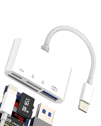 Kartenleser SD Micro SD USB auf Lightning Adapter (4in1) für Apple iPhone iPad Card Reader Speicher OTG-Kabel Foto Telefon De Kamera Externe Karten Kamera von Kefiany